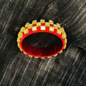 Red and Gold Embellished Bangle